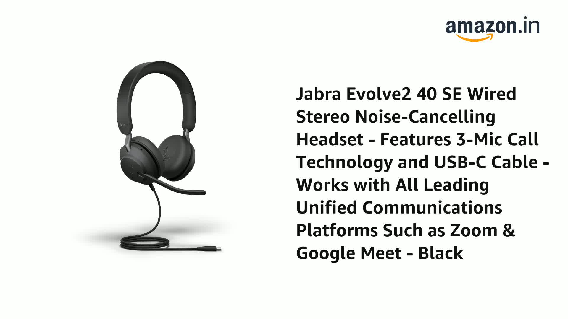 Jabra Evolve2 40 SE Wired Stereo Noise-Cancelling Headset